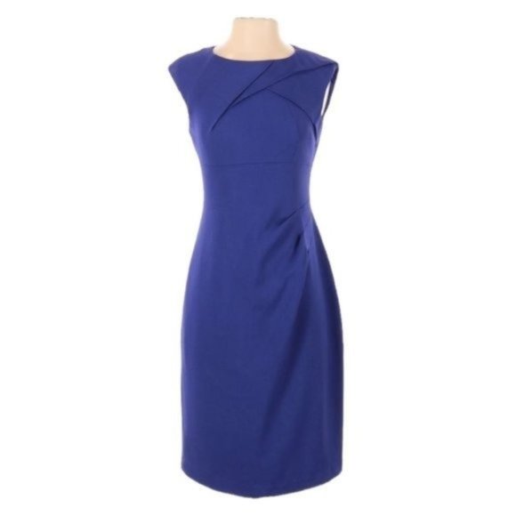 Adrianna Papell Cocktail Sheath Dress Purple Pleat Detail size 4 - Picture 1 of 13